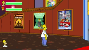 Homer Sipmson in front of the self poster